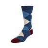 Zkano Crew Large Classic Argyle - Organic Cotton Socks Crew - Navy organic-socks-made-in-usa