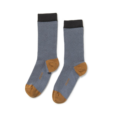 Zkano Crew Large Cobblestone - Textured Organic Cotton Crew Socks - Steel organic-socks-made-in-usa