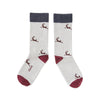 Zkano Crew Large Flying Reindeer - Organic Cotton Crew Socks - Snowbound organic-socks-made-in-usa