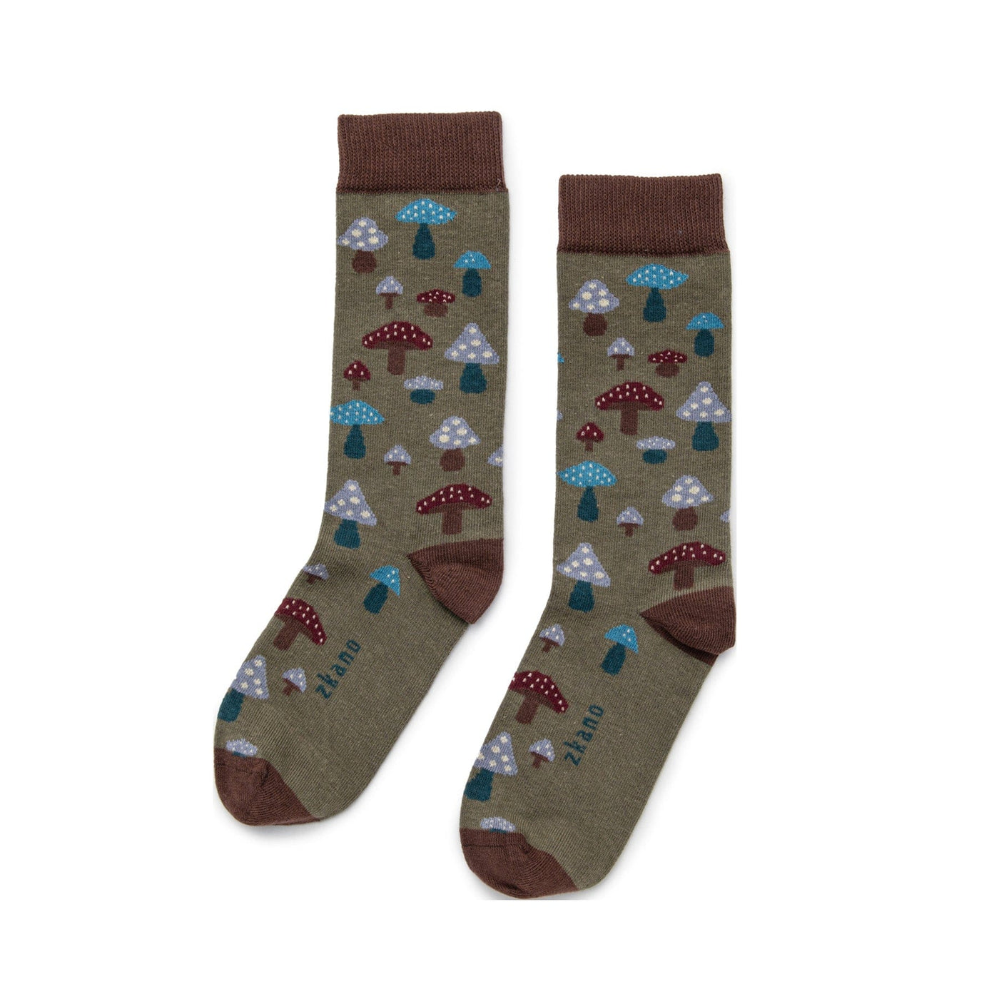 Zkano Crew Large Forager - Organic Cotton Crew Socks - Oakmoss organic-socks-made-in-usa