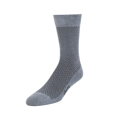 Zkano Crew Large Herringbone- Textured Organic Cotton Crew Socks - Slate organic-socks-made-in-usa