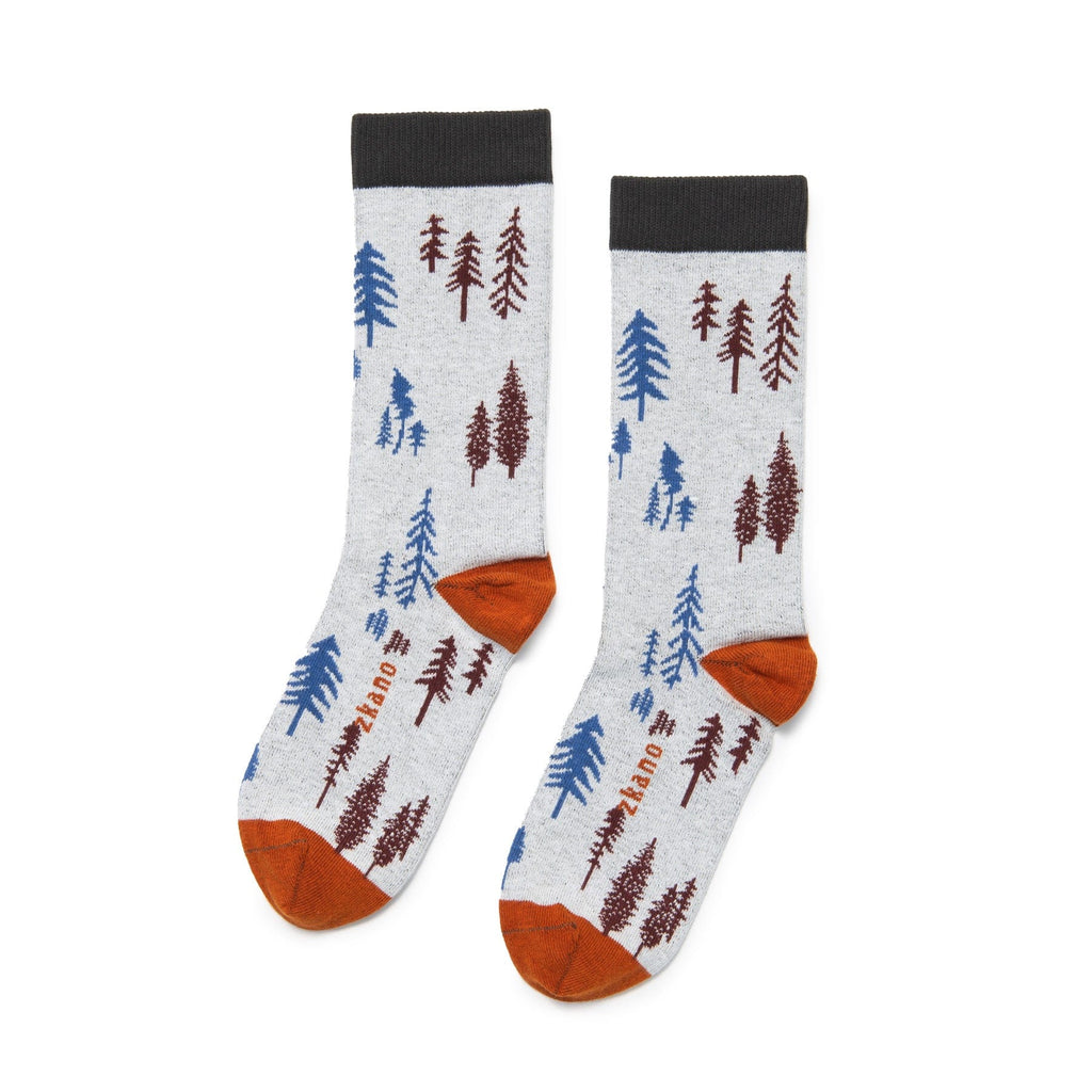 Zkano Crew Large In the Pines - Organic Cotton Crew Socks - Haze organic-socks-made-in-usa