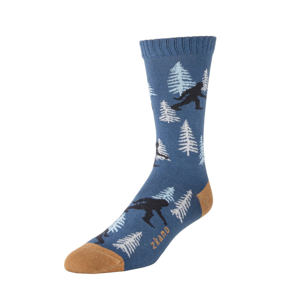 Zkano Crew Large Into the Wilderness - Organic Cotton Crew Socks - Navy organic-socks-made-in-usa