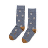 Zkano Crew Large Keep Smiling - Organic Cotton Crew Socks - Denim organic-socks-made-in-usa