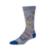 Zkano Crew Large Men's Organic Cotton Crew Socks - 90's Gamer / Graphite organic-socks-made-in-usa