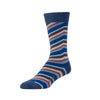 Zkano Crew Large Men's Organic Cotton Crew Socks - Arcade Stripe / Navy organic-socks-made-in-usa