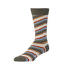 Zkano Crew Large Men's Organic Cotton Crew Socks - Arcade Stripe / Olive organic-socks-made-in-usa
