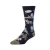 Zkano Crew Large Men's Organic Cotton Crew Socks - Full Moon / Black organic-socks-made-in-usa