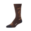Zkano Crew Large Men's Organic Cotton Crew Socks - Western Embroidery / Mahogany organic-socks-made-in-usa