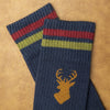 Zkano Crew Large Men's Ribbed Organic Cotton Crew Socks - 8 Point / Indigo organic-socks-made-in-usa