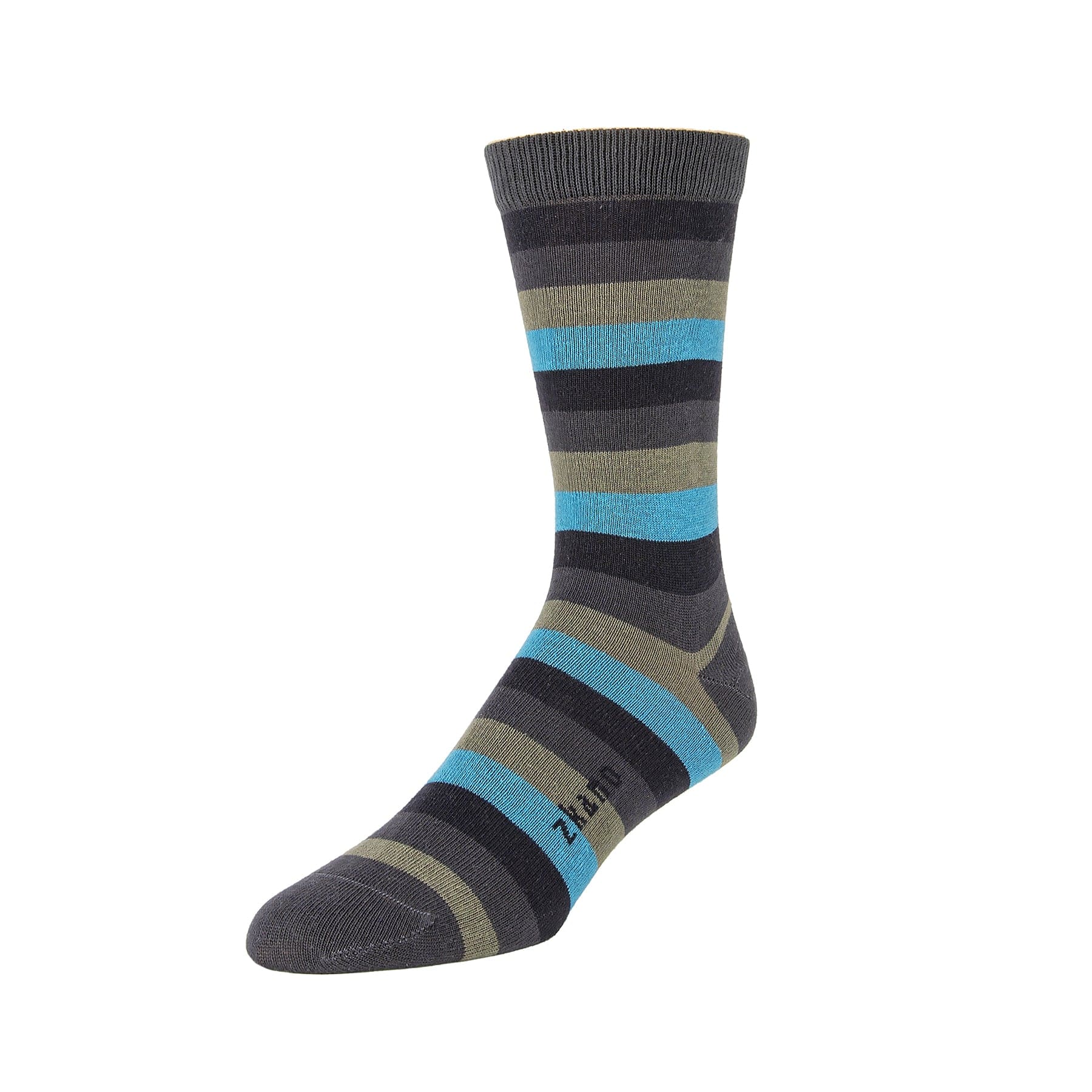 Multi Stripe- Organic Cotton Crew Socks - Black – zkano socks