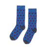 Zkano Crew Large Retro Dots - Organic Cotton Crew Socks - Royal organic-socks-made-in-usa