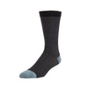 Zkano Crew Large Signature Herringbone - Organic Cotton Tall Crew Socks - Black organic-socks-made-in-usa