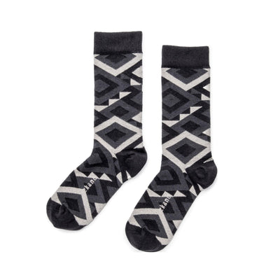 Zkano Crew Large Southwest - Organic Cotton Crew Socks - Charcoal organic-socks-made-in-usa