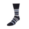 Zkano Crew Large Sweater Stripe - Organic Cotton Crew Socks - Black organic-socks-made-in-usa