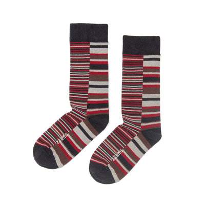 Zkano Crew Large Uneven stripe - Organic Cotton Socks Crew - Black organic-socks-made-in-usa