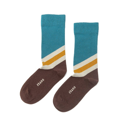 Zkano Crew Medium 80's V-Line - Organic Cotton Socks Crew - Gold organic-socks-made-in-usa