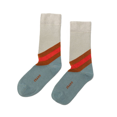 Zkano Crew Medium 80's V-Line - Organic Cotton Socks Crew - Poppy organic-socks-made-in-usa