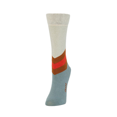 Zkano Crew Medium 80's V-Line - Organic Cotton Socks Crew - Poppy organic-socks-made-in-usa