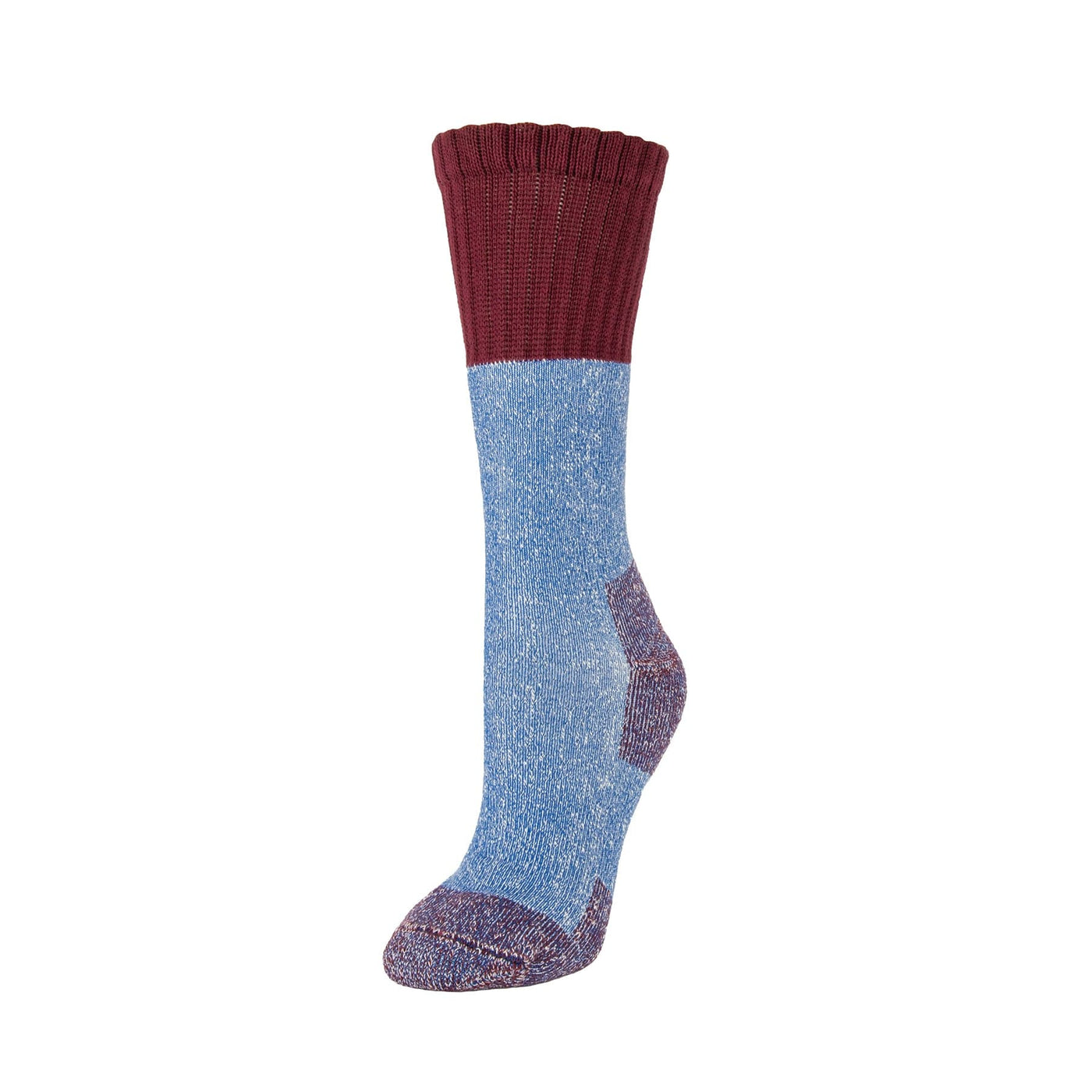 Zkano Crew Medium Alpine - Heavy Duty Cushioned Organic Cotton Boot Socks - Blue Denim organic-socks-made-in-usa