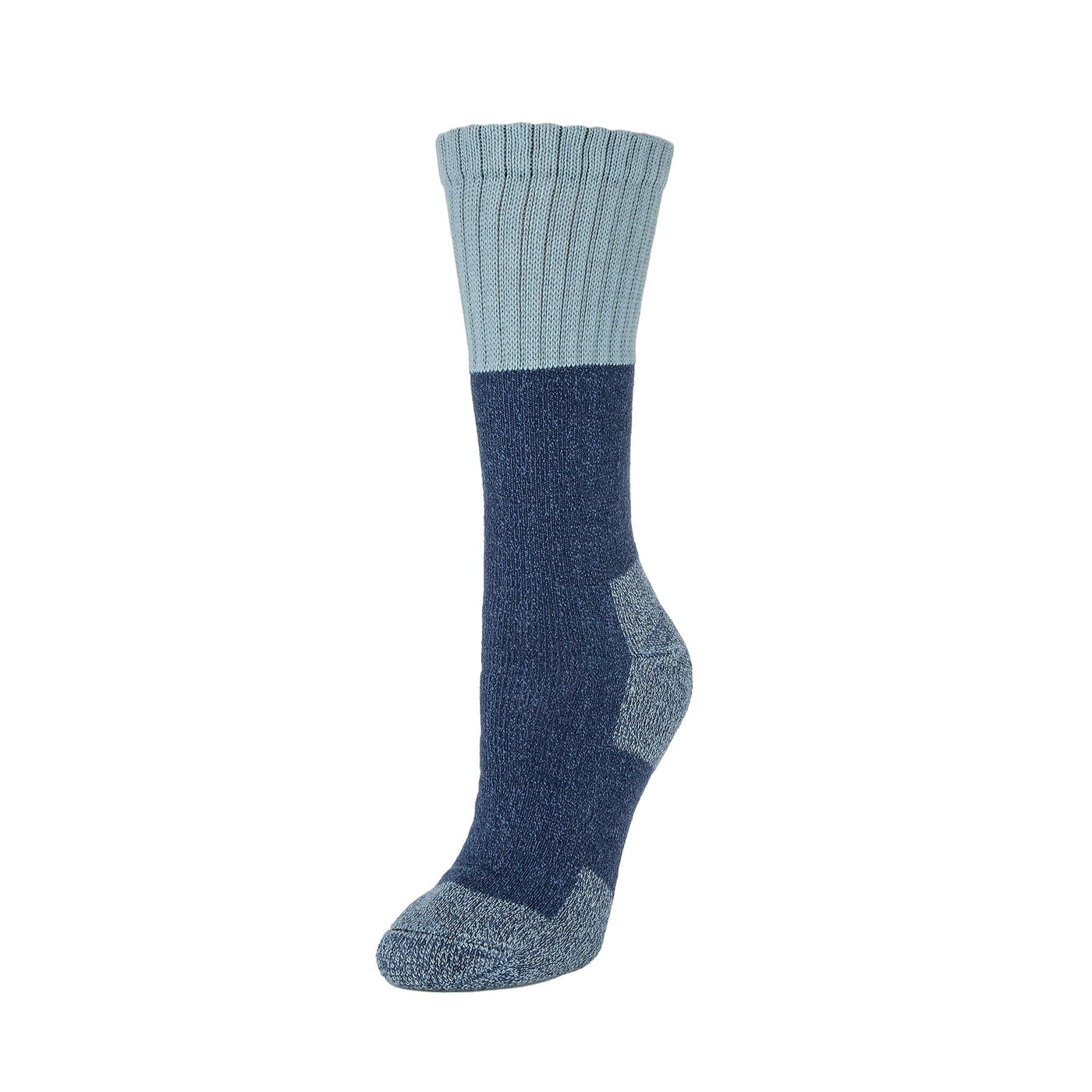 Zkano Crew Medium Alpine - Heavy Duty Cushioned Organic Cotton Boot Socks - Midnight organic-socks-made-in-usa