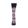 Zkano Crew Medium Blossom - Organic Cotton Socks Roll Top - Black organic-socks-made-in-usa