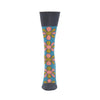 Zkano Crew Medium Blossom - Organic Cotton Socks Roll Top - Teal organic-socks-made-in-usa