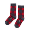 Zkano Crew Medium Buffalo Check - Organic Cotton Crew Socks - Garnet organic-socks-made-in-usa