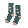 Zkano Crew Medium Camellia - Organic Cotton Crew Socks - Jade organic-socks-made-in-usa