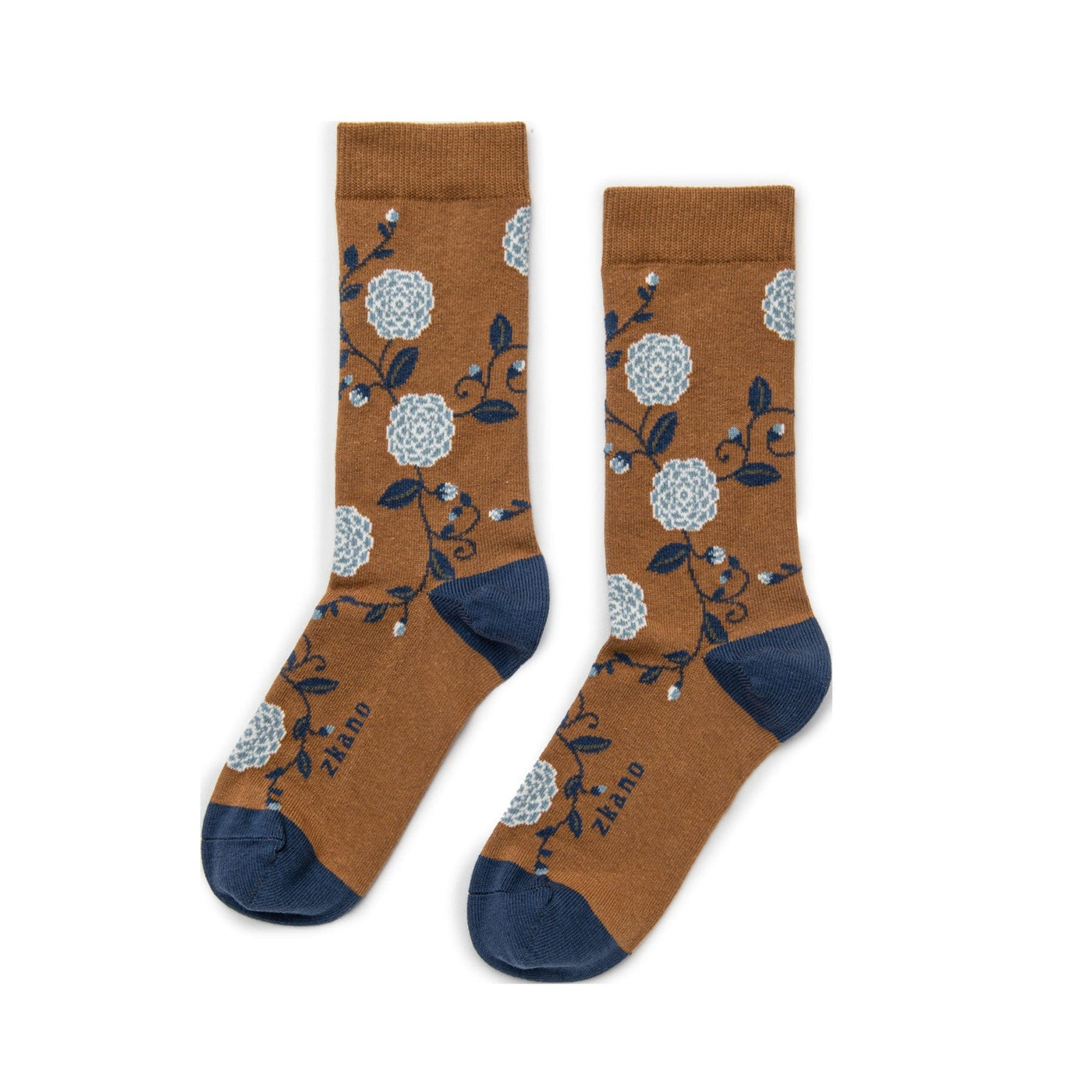 Zkano Crew Medium Camellia - Organic Cotton Crew Socks - Sienna organic-socks-made-in-usa