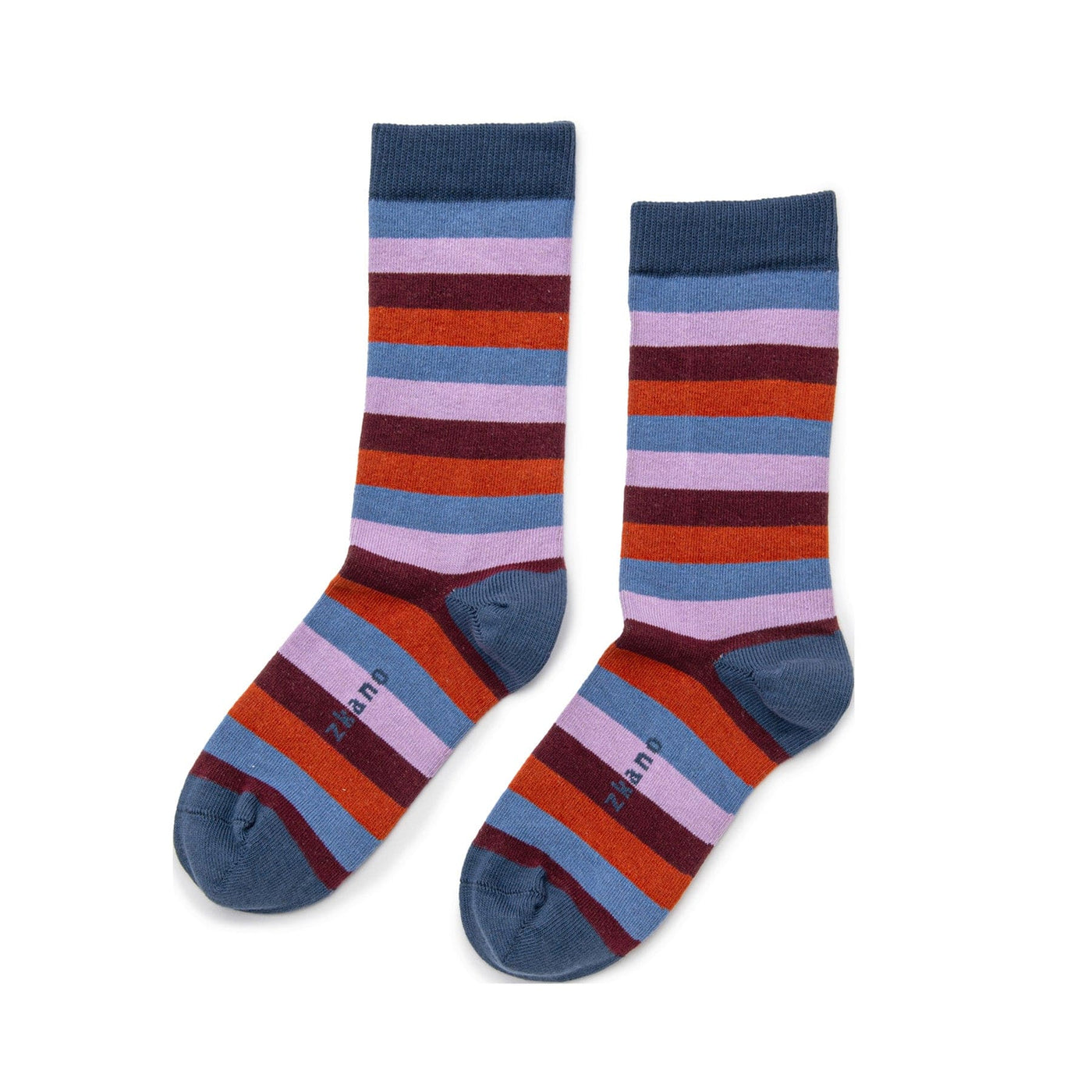 Zkano Crew Medium Charlotte - Organic Cotton Crew Socks - Navy organic-socks-made-in-usa