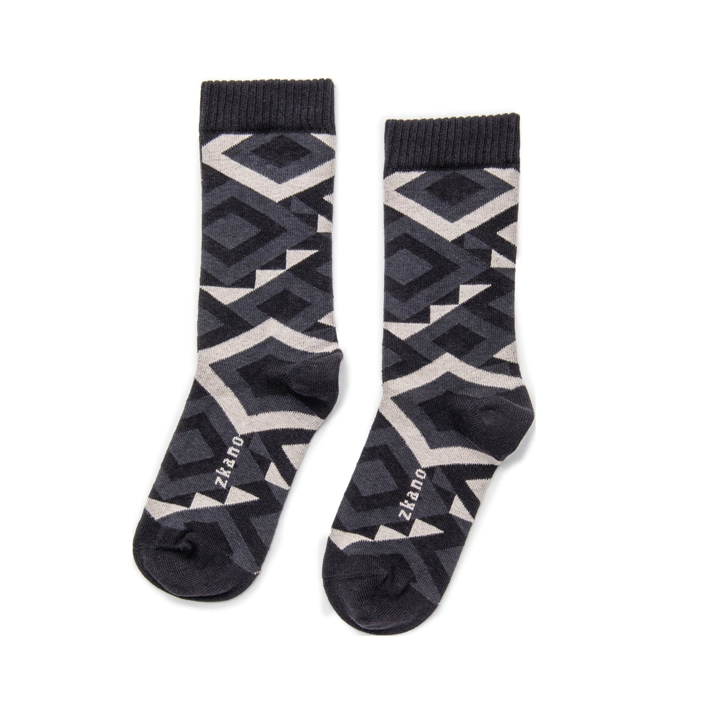 Zkano Crew Medium Dakota - Organic Cotton Crew Socks - Black organic-socks-made-in-usa