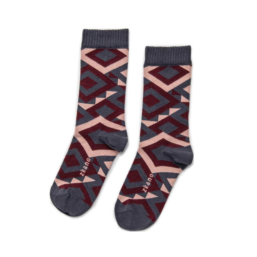 Zkano Crew Medium Dakota - Organic Cotton Crew Socks - Indigo organic-socks-made-in-usa