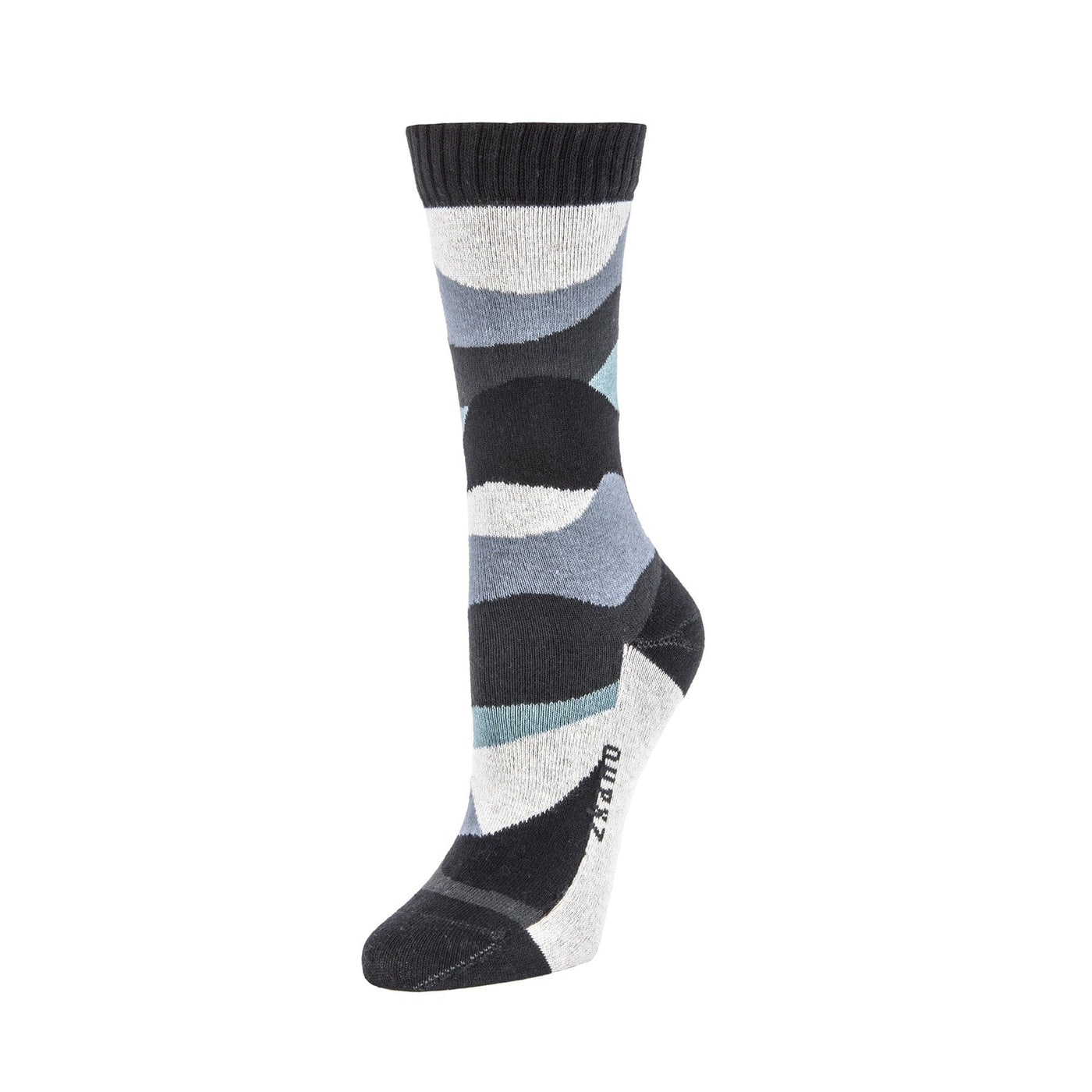 Zkano Crew Medium Dunes - Organic Cotton Crew Socks - Black organic-socks-made-in-usa