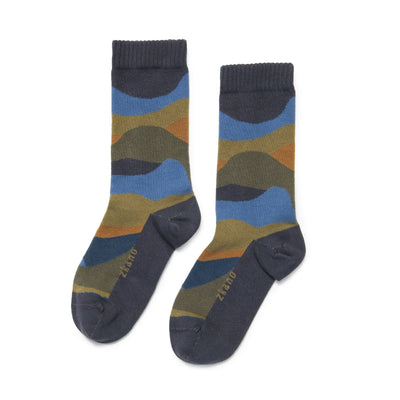 Zkano Crew Medium Dunes - Organic Cotton Crew Socks - Navy organic-socks-made-in-usa