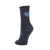 Zkano Crew Medium Floating Heart - Organic Cotton Socks Short Crew - Dark Indigo organic-socks-made-in-usa