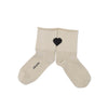 Zkano Crew Medium Floating Heart - Organic Cotton Socks Short Crew - Wheat organic-socks-made-in-usa