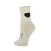 Zkano Crew Medium Floating Heart - Organic Cotton Socks Short Crew - Wheat organic-socks-made-in-usa