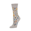 Zkano Crew Medium Folk Floral - Organic Cotton Socks Crew - Heather organic-socks-made-in-usa