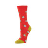 Zkano Crew Medium Forget Me Not - Organic Cotton Socks Crew - Poppy Red organic-socks-made-in-usa