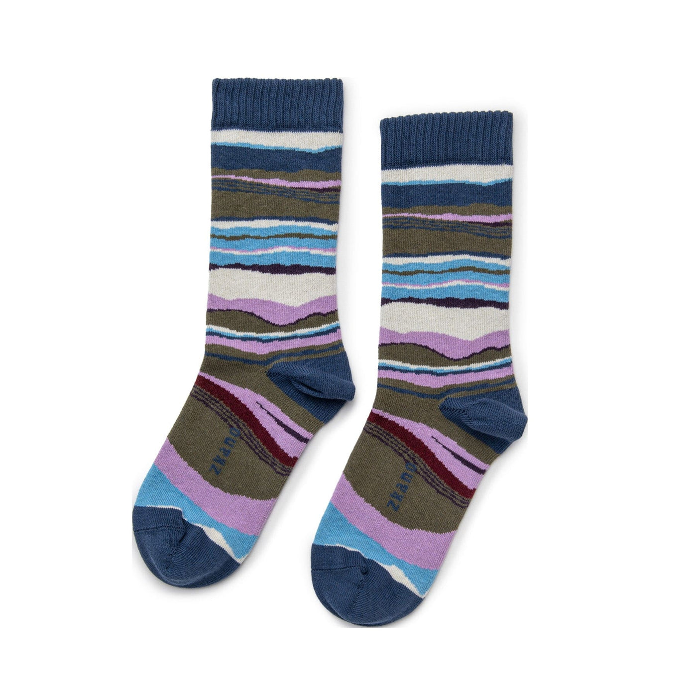 Zkano Crew Medium Horizon - Organic Cotton Crew Socks - Sapphire organic-socks-made-in-usa