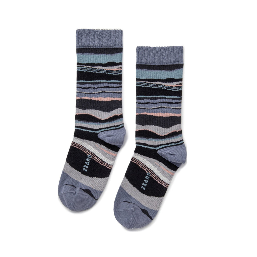 Zkano Crew Medium Horizon - Organic Cotton Crew Socks - Smoke organic-socks-made-in-usa