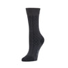 Zkano Crew Medium Irish Cable Knit - Organic Cotton Socks Crew - Charcoal organic-socks-made-in-usa