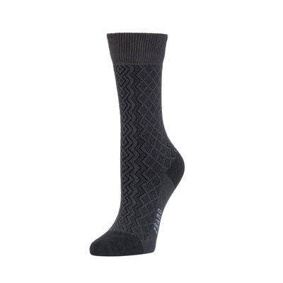 Zkano Crew Medium Irish Cable Knit - Organic Cotton Socks Crew - Charcoal organic-socks-made-in-usa