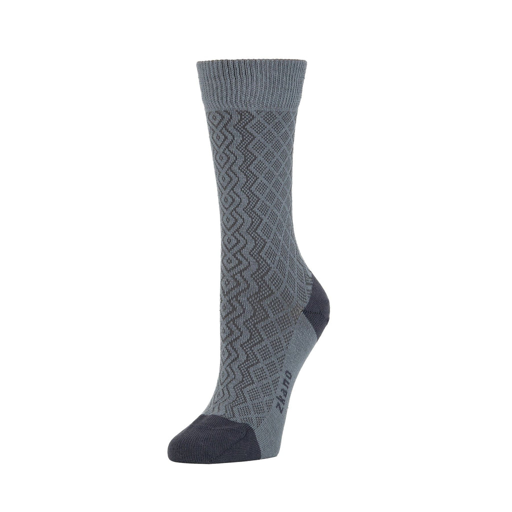 Zkano Crew Medium Irish Cable Knit - Organic Cotton Socks Crew - Dove Grey organic-socks-made-in-usa