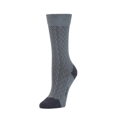 Zkano Crew Medium Irish Cable Knit - Organic Cotton Socks Crew - Dove Grey organic-socks-made-in-usa