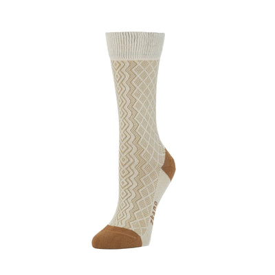 Zkano Crew Medium Irish Cable Knit - Organic Cotton Socks Crew - Wheat organic-socks-made-in-usa