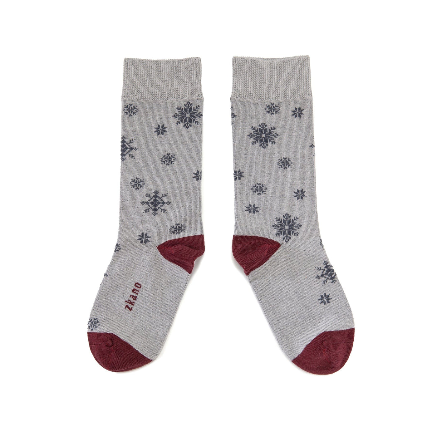 Zkano Crew Medium Let it Snow - Organic Cotton Crew Socks - Heather organic-socks-made-in-usa