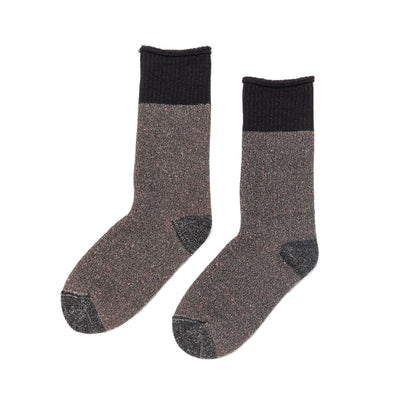Zkano Crew Medium Melange Organic Cotton Boot Socks - Black organic-socks-made-in-usa