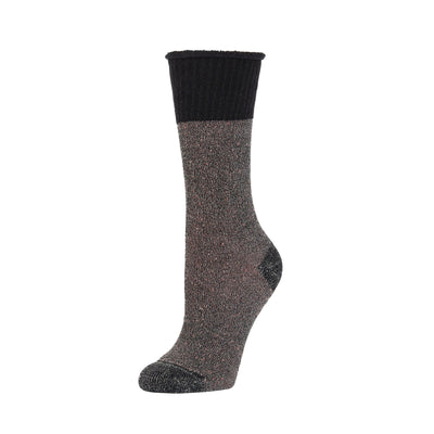 Zkano Crew Medium Melange Organic Cotton Boot Socks - Black organic-socks-made-in-usa